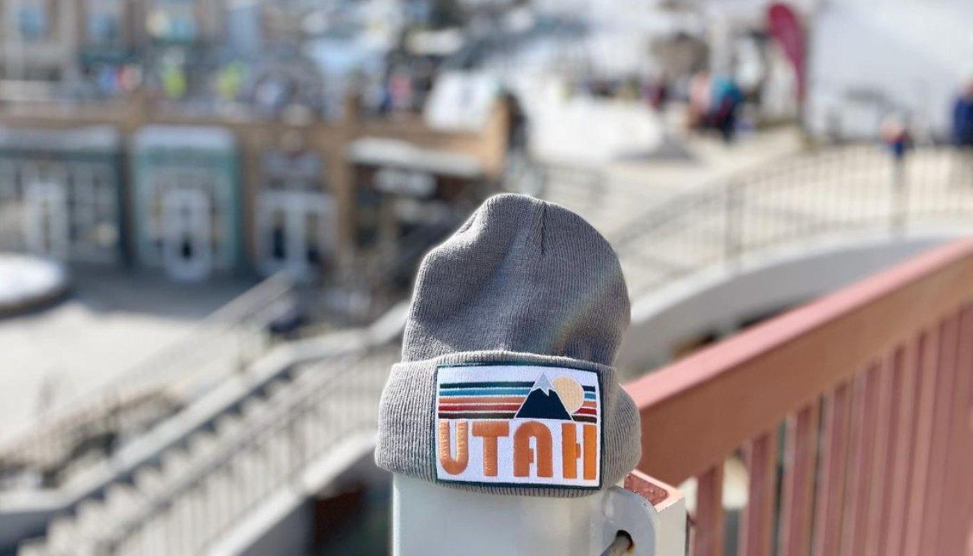 embroidered patch utah beanie